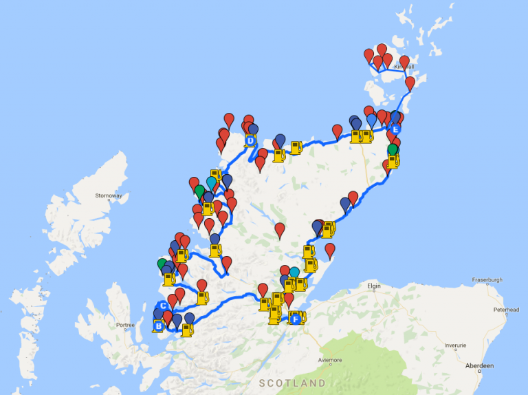 Map of NC500 trip - Will Mackenzie Photography